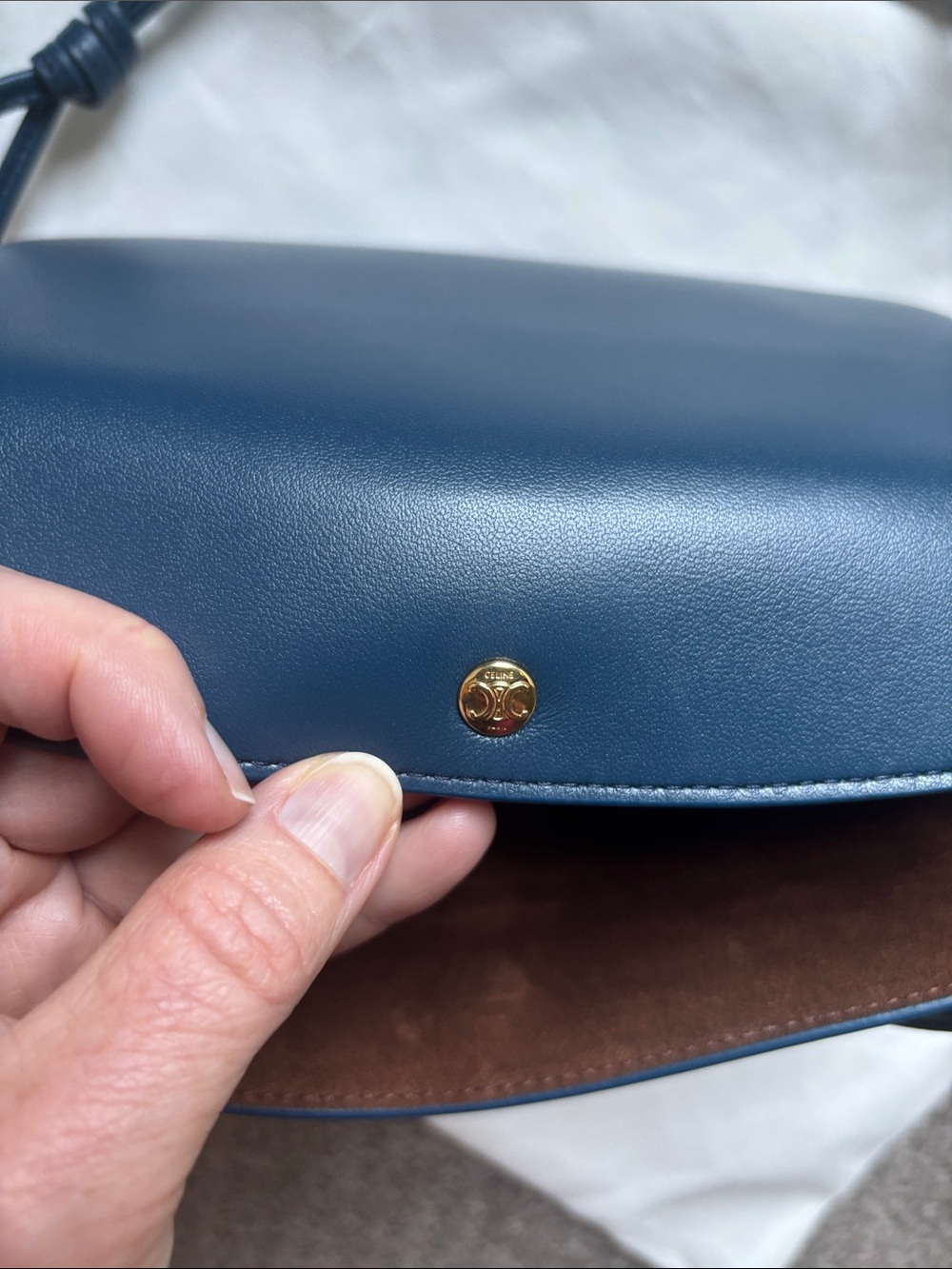 Celine Teal Trio Flap in smooth lambskin, mint condition! - Picture 10 of 17